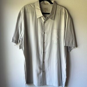 Quicksilver Waterman Collection Size XXL Grey Button Down Shirt Worn Once